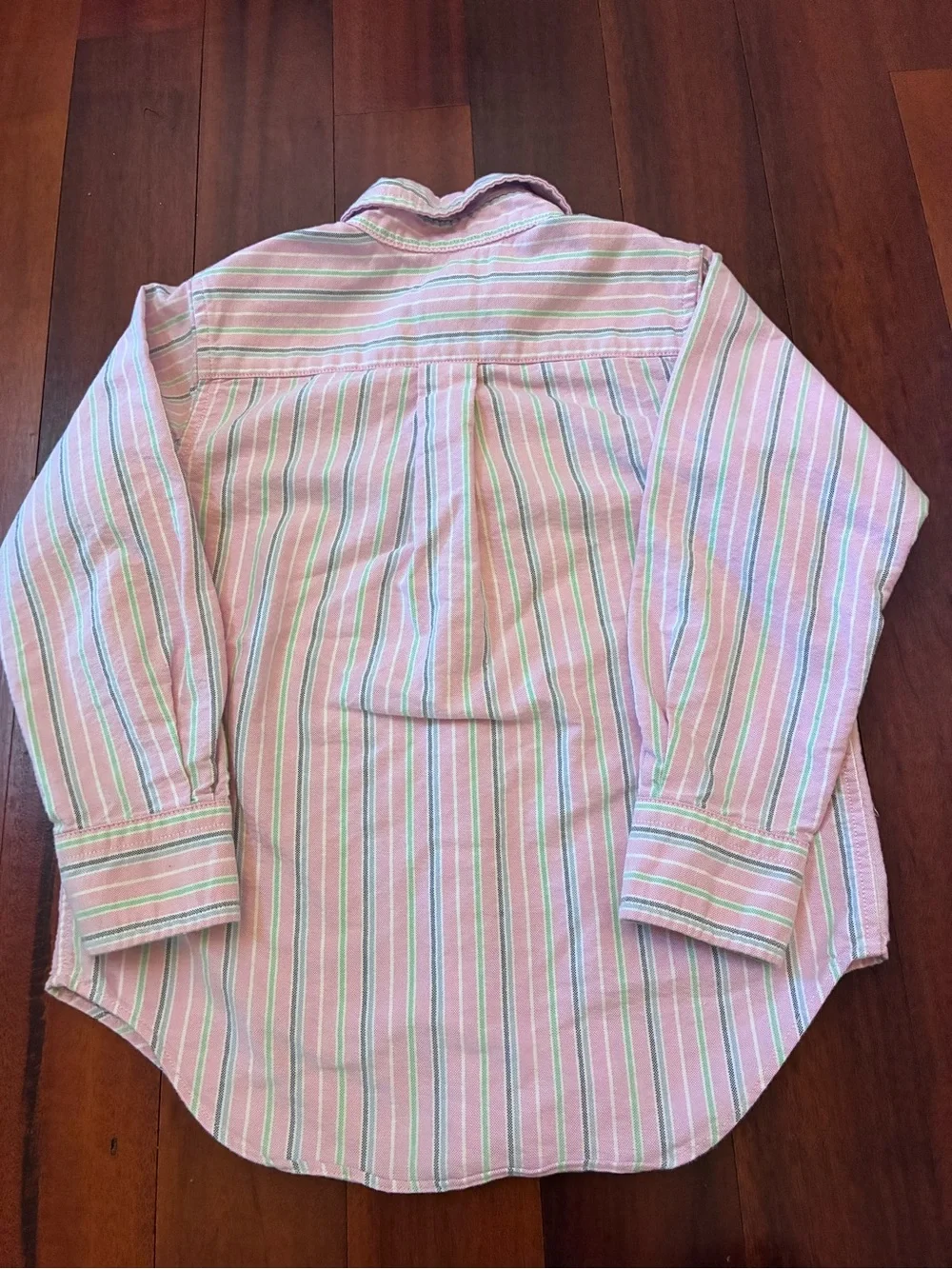 Ralph Lauren Pink & Green Striped Button-Down Oxford Shirt for Boys size 4T